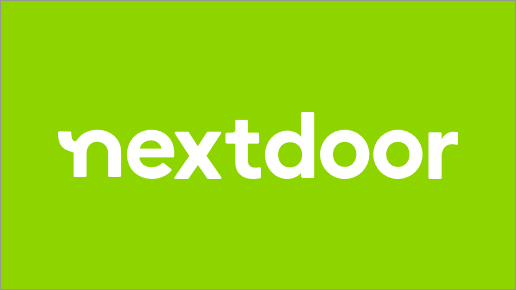 A green sign with the word nextdoor written in white.