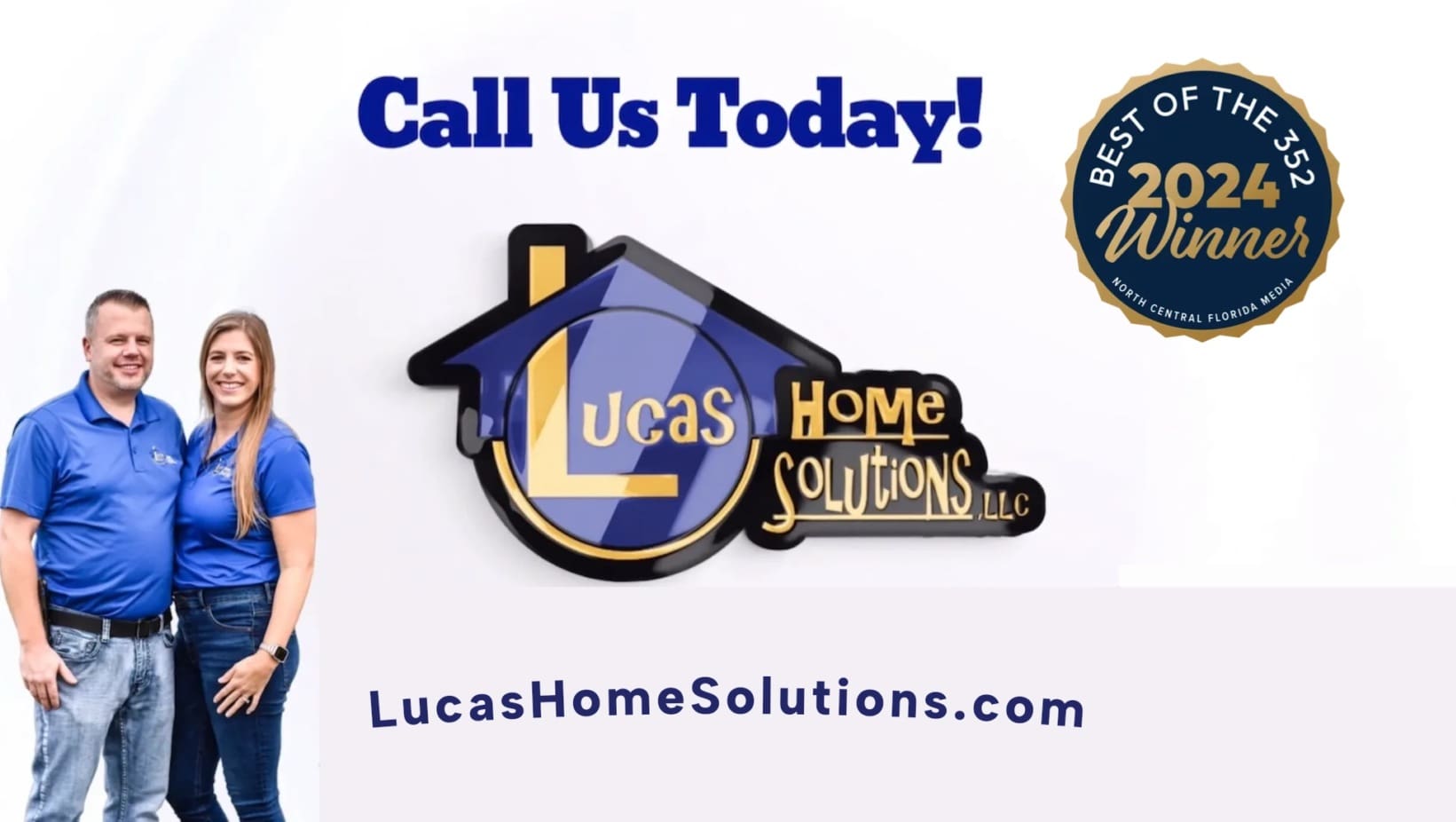 A close up of the lucas home solutions logo